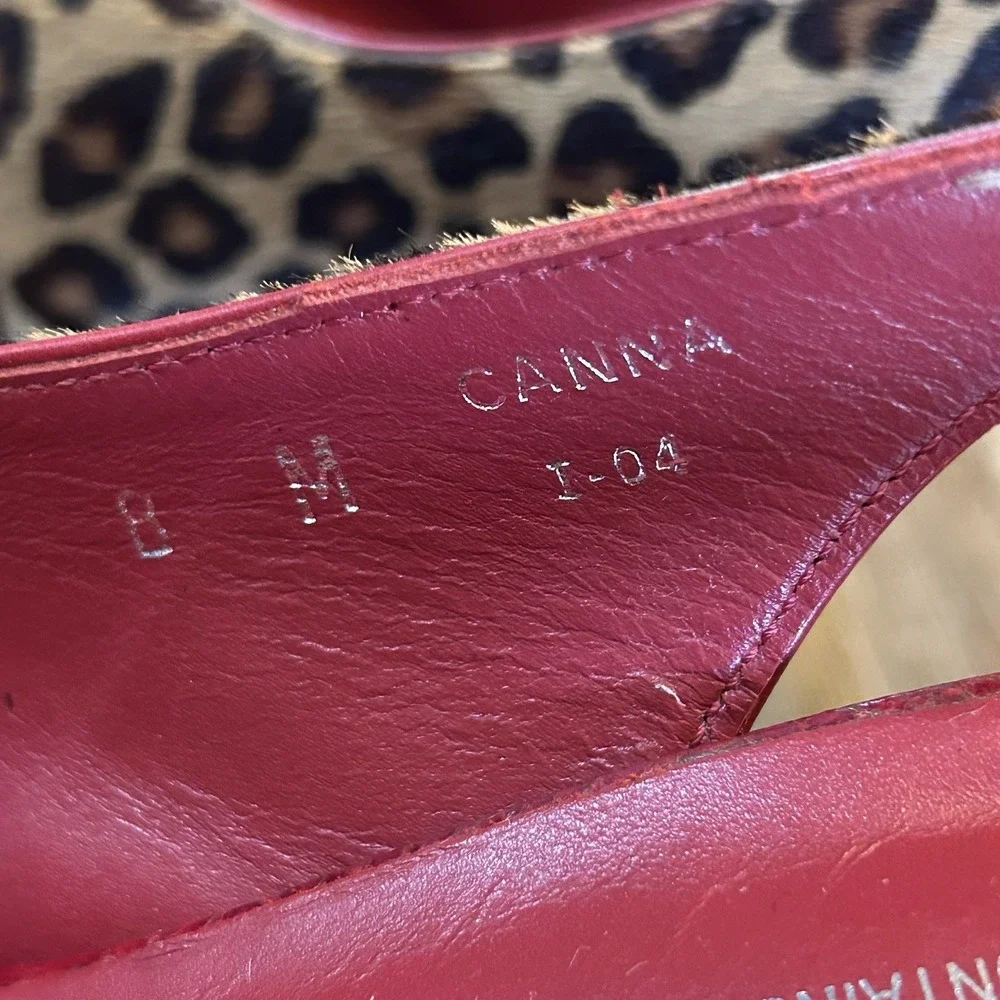 Donald J Pliner Couture 8 Canna Leopard Calf Hair Red Croc Leather 4